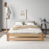 Lit 140x200 cm en bois massif naturel avec tête de lit, design épuré et finition personnalisable>Redom Best