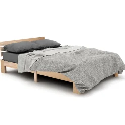 Lit 140x200 cm en pin massif avec rangement sous le lit 18 cm et tête de lit, sommier à lattes>Redom Sale