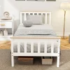 Lit 90x200 cm en pin massif blanc avec rangement sous le sommier, design naturel et silencieux>Redom Sale