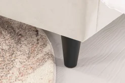 Lit 140x190 cm en velours beige - CAMBRIDGE><noscript><img width=