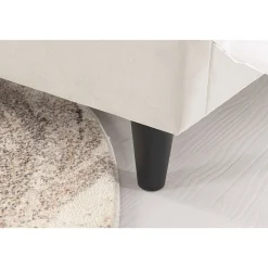 Lit 140x190 cm en velours beige - CAMBRIDGE><noscript><img width=