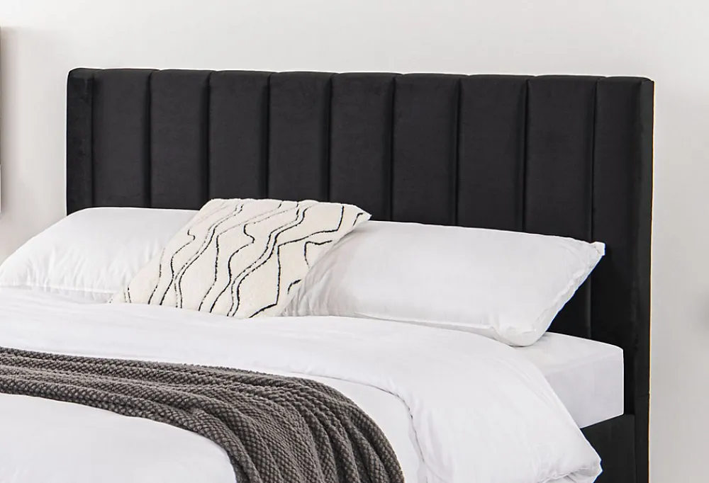 Lit 160x200 cm en velours noir - CAMBRIDGE>Concept Usine Hot