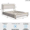 Simple Life Lit 160x200 cm, lit coffre, cadre de lit avec tête de lit, velours, beige* Lit Coffre