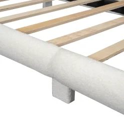 Redom Lit 90x200 cm pour enfant avec tête de lit rembourrée en plush blanc, cadre MDF, design floral et moderne*Enfant Lit Enfant