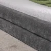 Redom Lit 140x200 cm tapissé chenille avec tête matelassée et structure renforcée, gris foncé, design scandinave* Lit Double