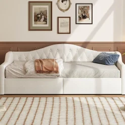 Redom Lit 90x200 cm tapissé lin beige avec rangement sous-lit et bande LED 7 couleurs, cadre bois moderne, 12 lattes* Lit Avec Rangement