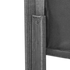 Redom Lit 140x200 cm tapissé lin gris avec tête de lit rembourrée haute et matelas à ressorts 140x200 cm inclus* Lit Double