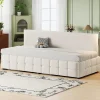 Lit 90x200 cm tapissé velours beige avec rangement hydraulique, dossier sans accoudoirs, motif carreaux discret>Redom Outlet