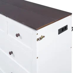Redom Lit 140x200 cm transformable en armoire, avec tiroirs de grande capacité, tête étagère et prises USB, blanc* Lit Gigogne