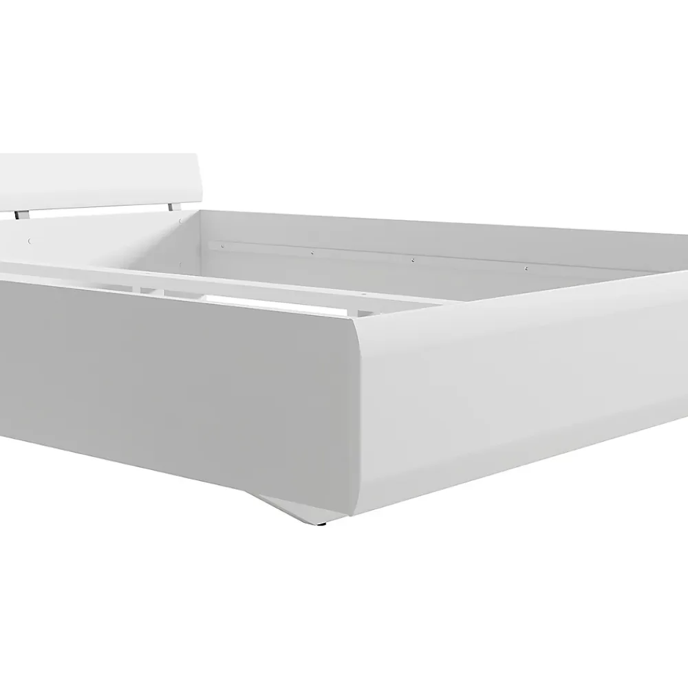 Petits-Meubles Lit 160x200 Darrel Blanc laque et Bois* Lit Double
