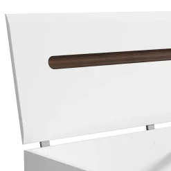 Petits-Meubles Lit 160x200 Darrel Blanc laque et Bois* Lit Double