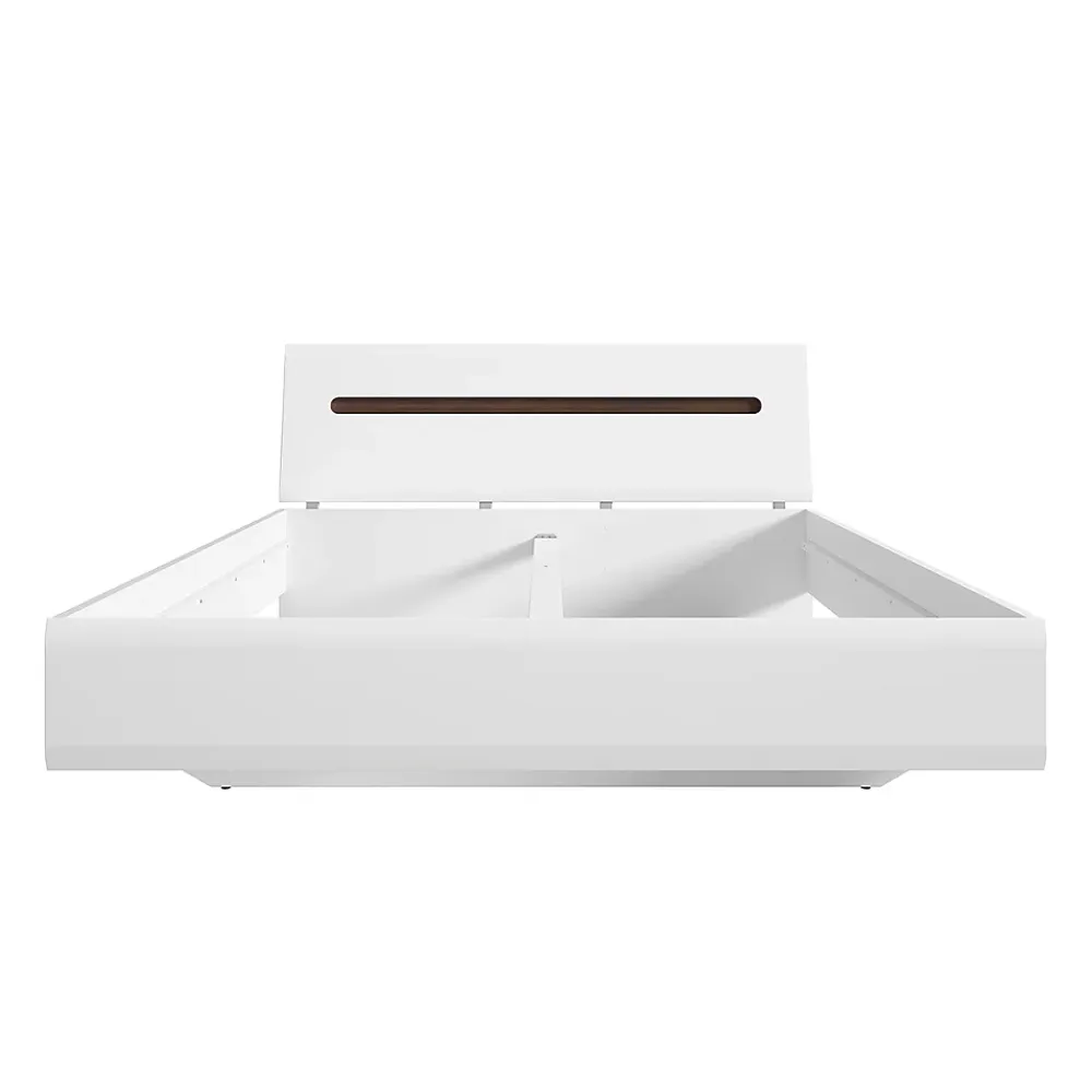 Petits-Meubles Lit 160x200 Darrel Blanc laque et Bois* Lit Double