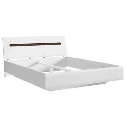 Petits-Meubles Lit 160x200 Darrel Blanc laque et Bois* Lit Double