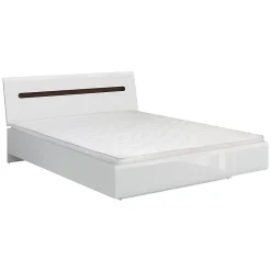 Petits-Meubles Lit 160x200 Darrel Blanc laque et Bois* Lit Double
