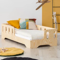 Lit 90x190 entree droite sommier inclus Estelle Bois><noscript><img width=