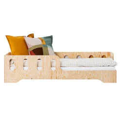 Lit 90x200 entree droite sommier inclus Estelle Bois>Petits-Meubles Discount