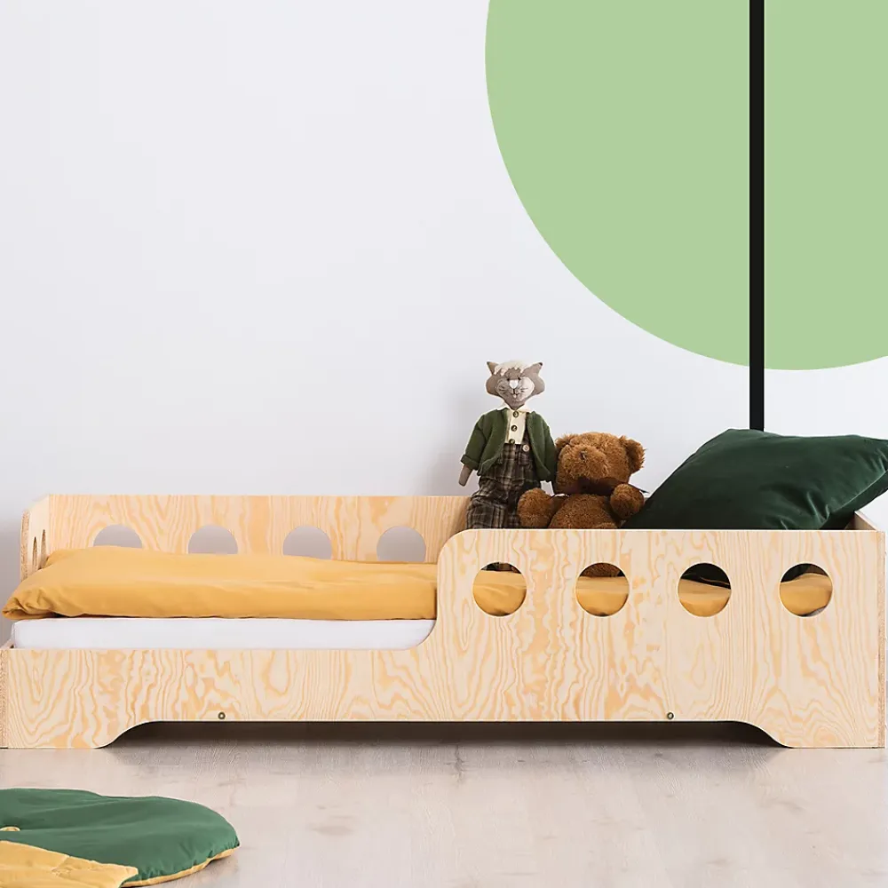 Petits-Meubles Lit 90x190 entree gauche sommier inclus Sacha Bois*Enfant Lit Enfant