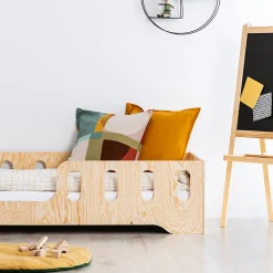 Lit 90x190 entree gauche sommier inclus Estelle Bois><noscript><img width=
