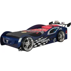 Lit 90x200 Grand Turismo Sommier inclus Vipack Car beds - Bleu><noscript><img width=
