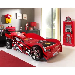 Petits-Meubles Lit 90x200 Night Speeder Sommier inclus Vipack Car beds - Rouge*Enfant Lit Enfant