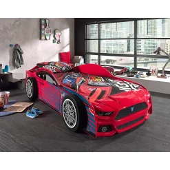 Lit 90x200 Panther Power Sommier inclus Vipack Car beds - Rouge>Petits-Meubles Outlet