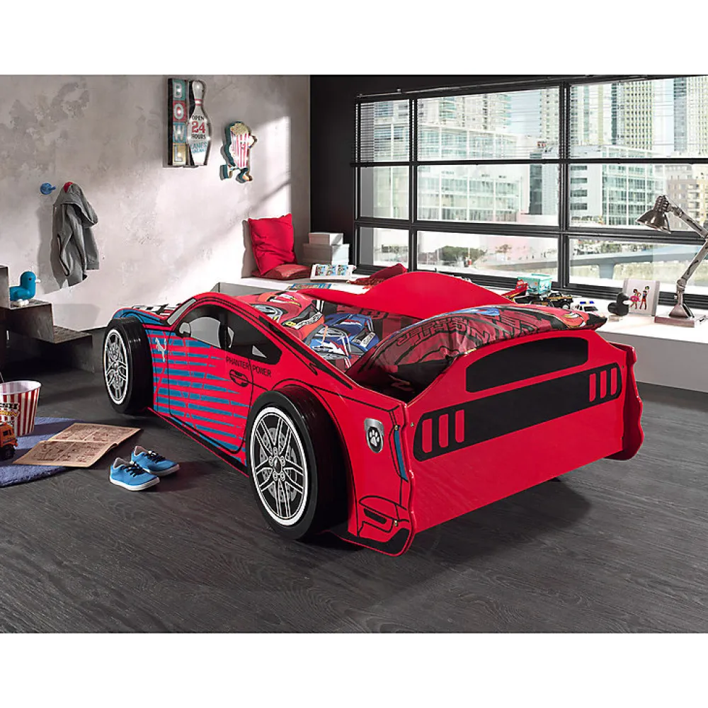 Lit 90x200 Panther Power Sommier inclus Vipack Car beds - Rouge>Petits-Meubles Outlet