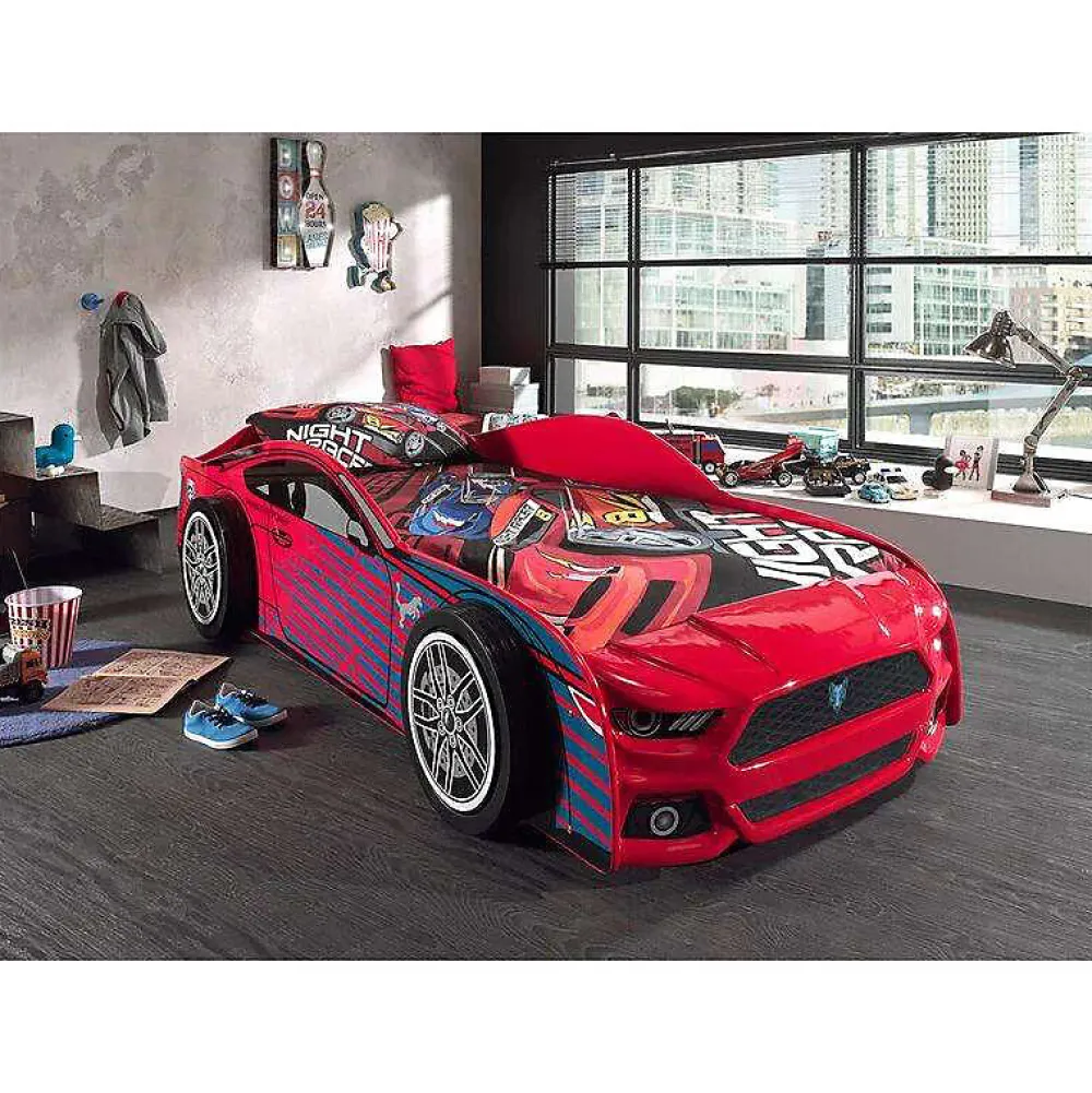 Lit 90x200 Panther Power Sommier inclus Vipack Car beds - Rouge>Petits-Meubles Outlet
