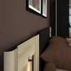 Parisot Lit 140x190/200 KIERAN chêne noir avec chevets intégrés* Ensemble Sommier Et Matelas