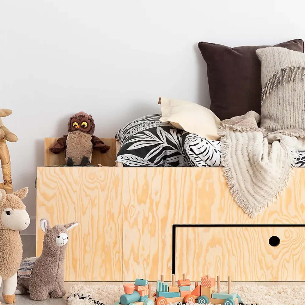 Petits-Meubles Lit 90x190 sommier et tiroir inclus Tristan Bois*Enfant Lit Enfant