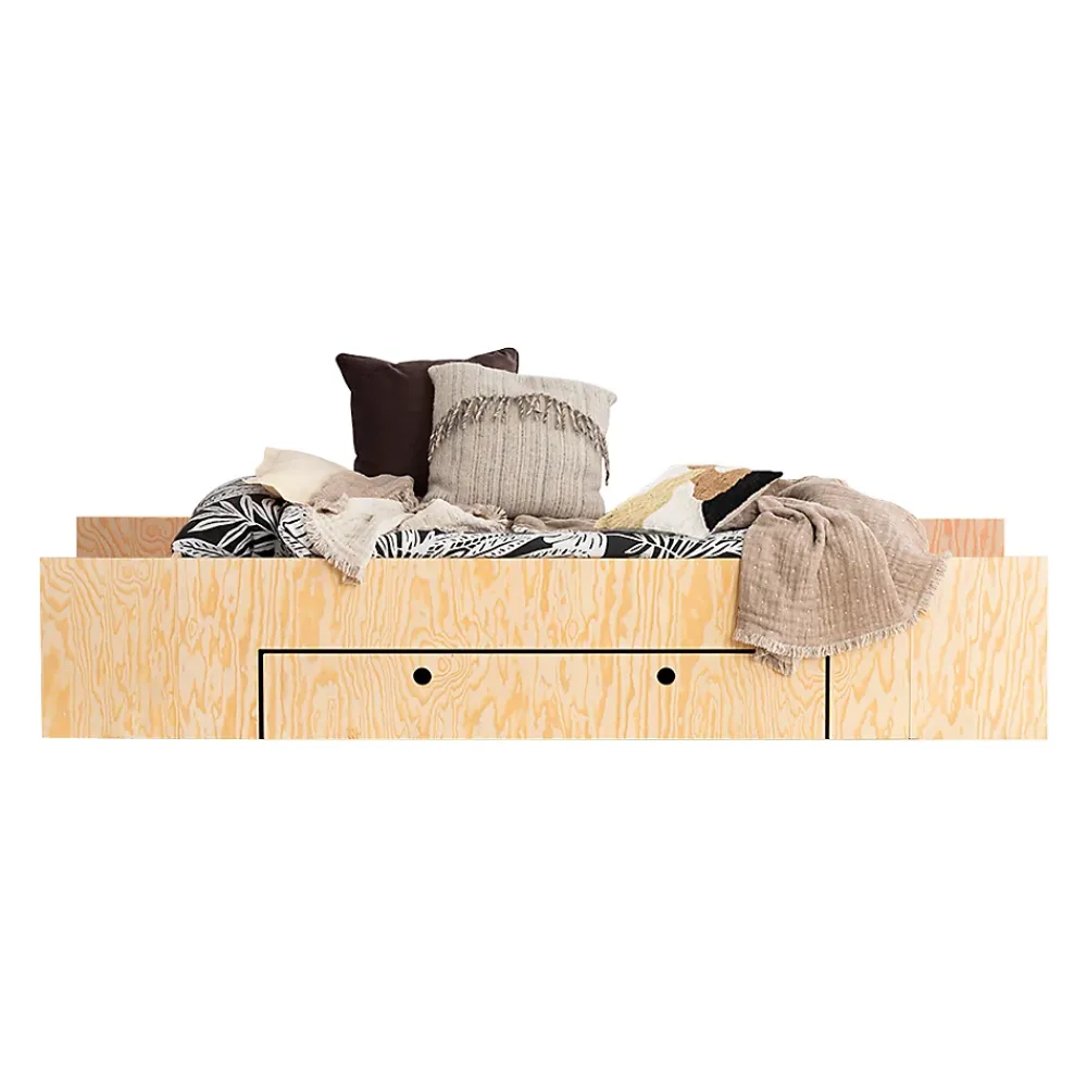 Petits-Meubles Lit 90x190 sommier et tiroir inclus Tristan Bois*Enfant Lit Enfant