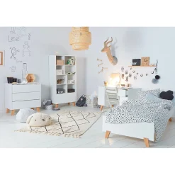 Lit 90x200 sommier et tiroir inclus Novelies Zara Blanc><noscript><img width=