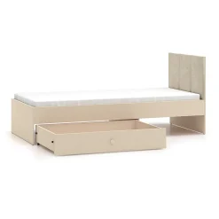 Lit 90x200 sommier et tiroir inclus Alycia Beige>Petits-Meubles Clearance