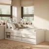 Lit 90x200 sommier et tiroirs inclus Kocot Kids Leon Blanc>Petits-Meubles Online