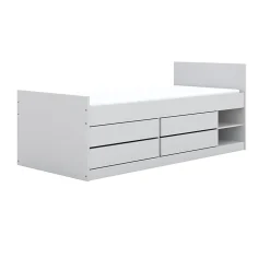 Lit 90x200 sommier et tiroirs inclus Kocot Kids Leon Blanc>Petits-Meubles Online