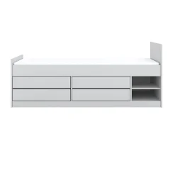 Lit 90x200 sommier et tiroirs inclus Kocot Kids Leon Blanc><noscript><img width=