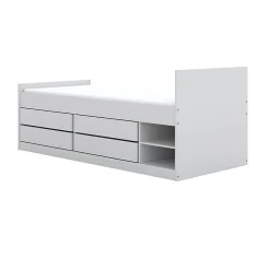 Lit 90x200 sommier et tiroirs inclus Kocot Kids Leon Blanc><noscript><img width=