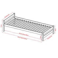 Lit 90x200 sommier inclus Kocot Kids Axel Bois><noscript><img width=