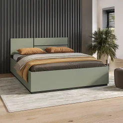 Lit 160x200 sommier inclus Lilia Vert><noscript><img width=