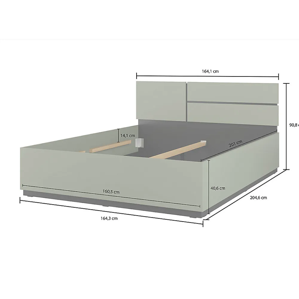 Lit 160x200 sommier inclus Lilia Vert>Petits-Meubles Discount