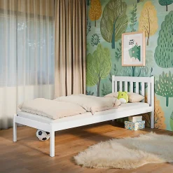 Lit 90x200 sommier inclus Marthe Blanc>Petits-Meubles Online