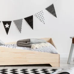 Lit 90x190 sommier inclus Solène Bois><noscript><img width=