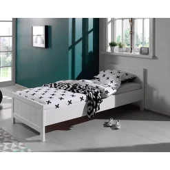 Lit 90x200 Sommier inclus Vipack Erik - Blanc>Petits-Meubles Online