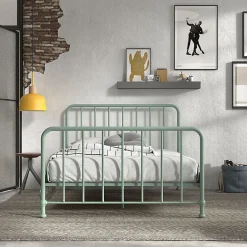 Lit 140x200 sommier inclus Vipack Bronxx Vert olive mat><noscript><img width=