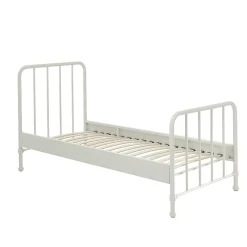 Petits-Meubles Lit 90x200 sommier inclus Vipack Bronxx Blanc mat*Enfant Lit Enfant
