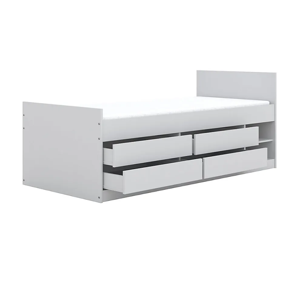 Lit 90x200 sommier matelas et tiroirs inclus Kocot Kids Leon Blanc>Petits-Meubles Hot