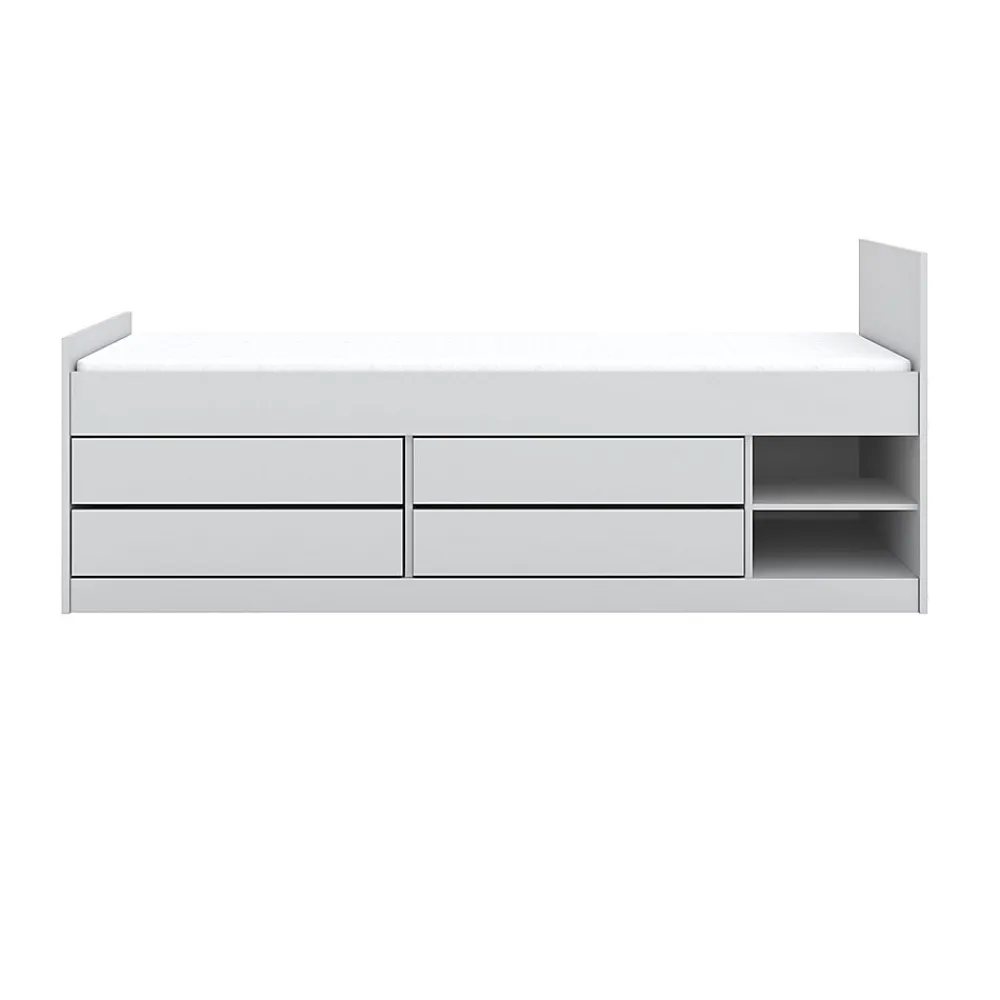 Lit 90x200 sommier matelas et tiroirs inclus Kocot Kids Leon Blanc>Petits-Meubles Hot