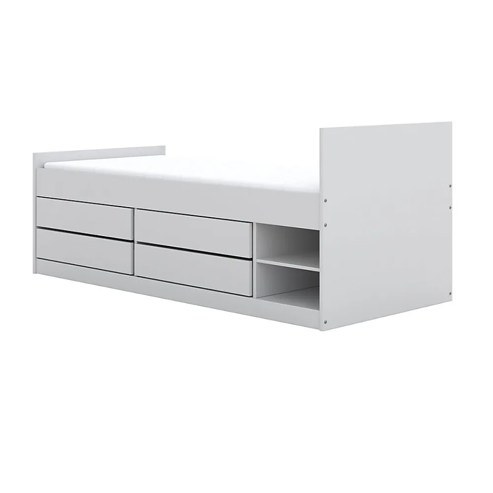 Lit 90x200 sommier matelas et tiroirs inclus Kocot Kids Leon Blanc>Petits-Meubles Hot