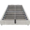 Blackcolors Lit 140x200cm, LED, rangement hydraulique, cadre suspendu, beige* Lit Coffre