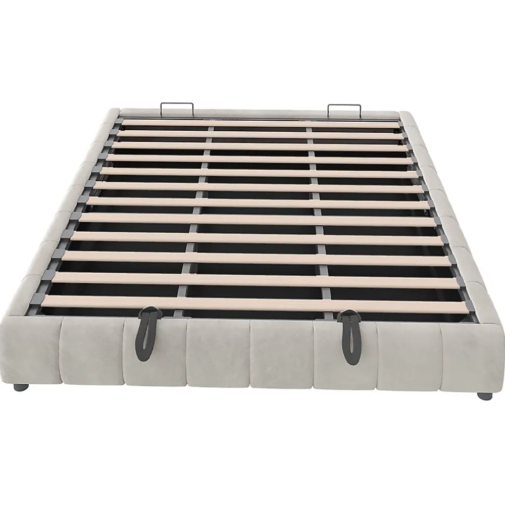 Blackcolors Lit 180x200cm, LED, rangement hydraulique, cadre flottant, beige* Lit Coffre