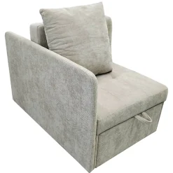Redom Lit 177x68x65 cm convertible 3-en-1 en tissu lin beige, dossier 5 positions, idéal pour petits espaces* Lit Simple